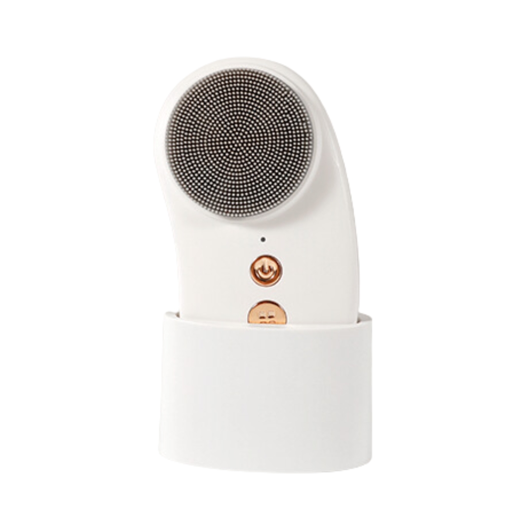 Waterproof Silicone Wireless Electric Facial Cleansing Brush Heat Vibration Massager for Deep Pore Cleaning Ionic Household