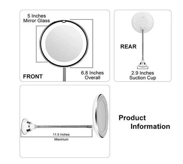 Versatile Suction Cup Mirror for Makeup Application and Touch-UPS