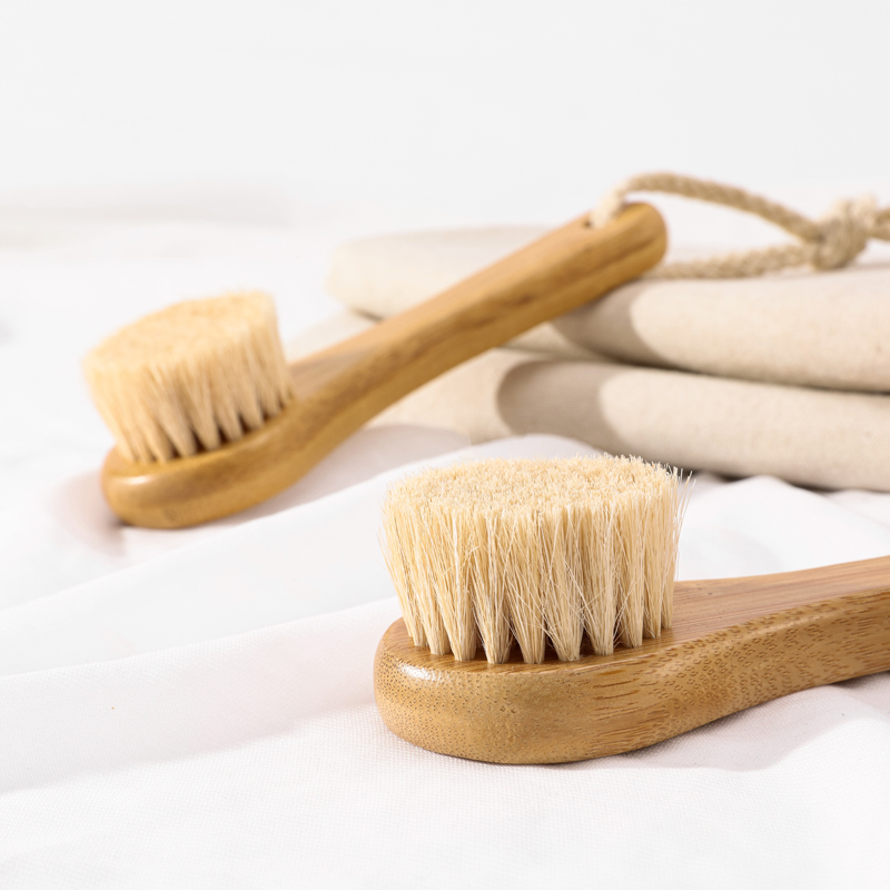 Wholesale New Product Natural Bamboo Soft Baby Wool Cleaning Brush for Bathing Exfoliating and Facial Cleaning