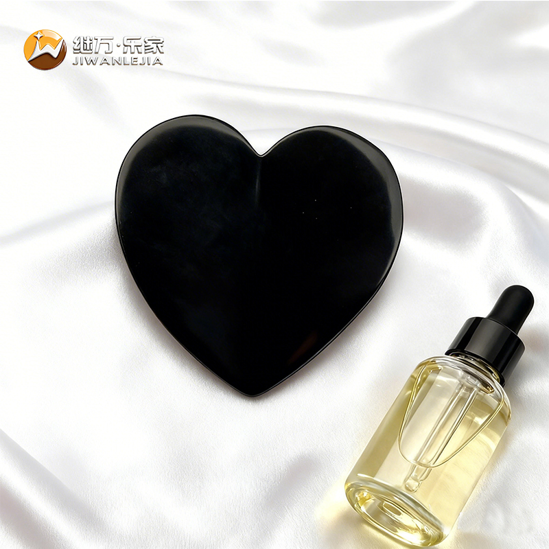 Jiwan Lejia New Arrival Beauty Gift Heart Shape 3D Gua Sha Bian Black Gua Sha Facial Massage Tools Black Spike Heart Shape 3D Guasha Stone Tools