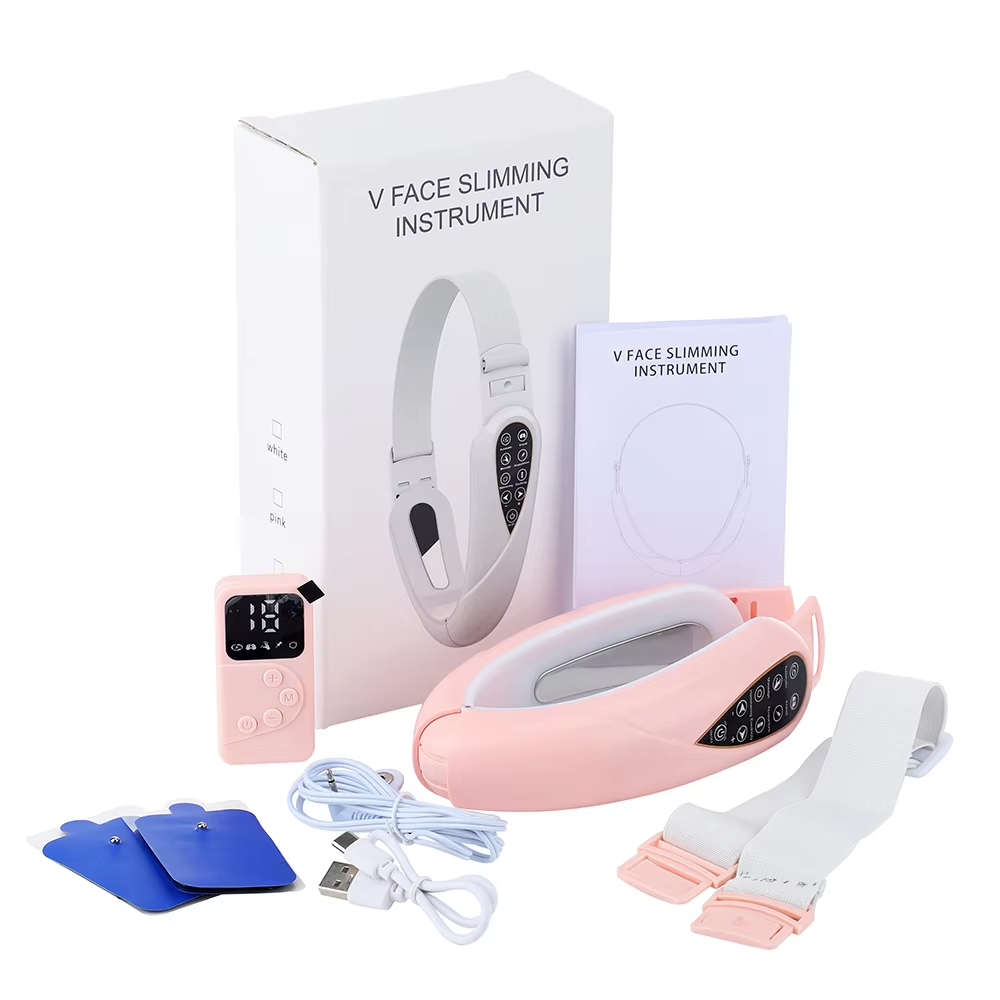 Remote Control LED Photon Double Chin Slimming Massager TENS Microcurrent V Shape Face Lifting Beauty Device