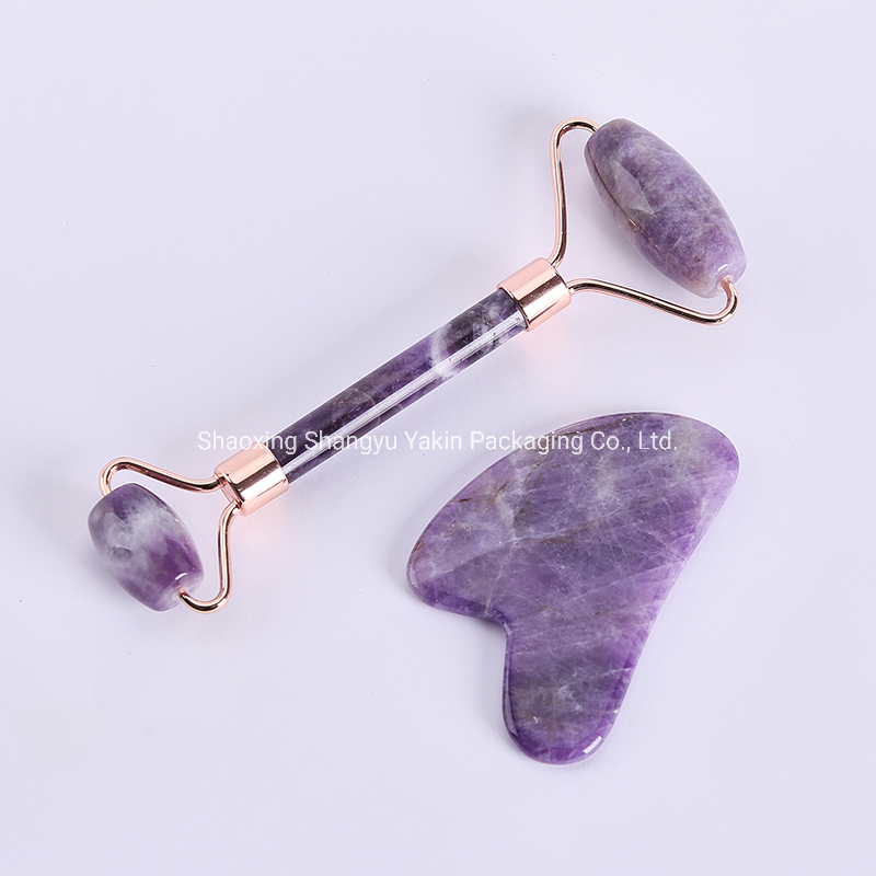Natural Stone Massage Tool Set Roller Facial and Guasha Scrapping Plate Tool and Mushroom Message Set