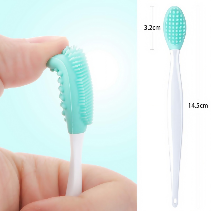 Custom Logo Exfoliating Fan Lip Brush Double-Sided Soft Silicone Nose Cleaning Tool for Blackhead Removal and Concealer Use