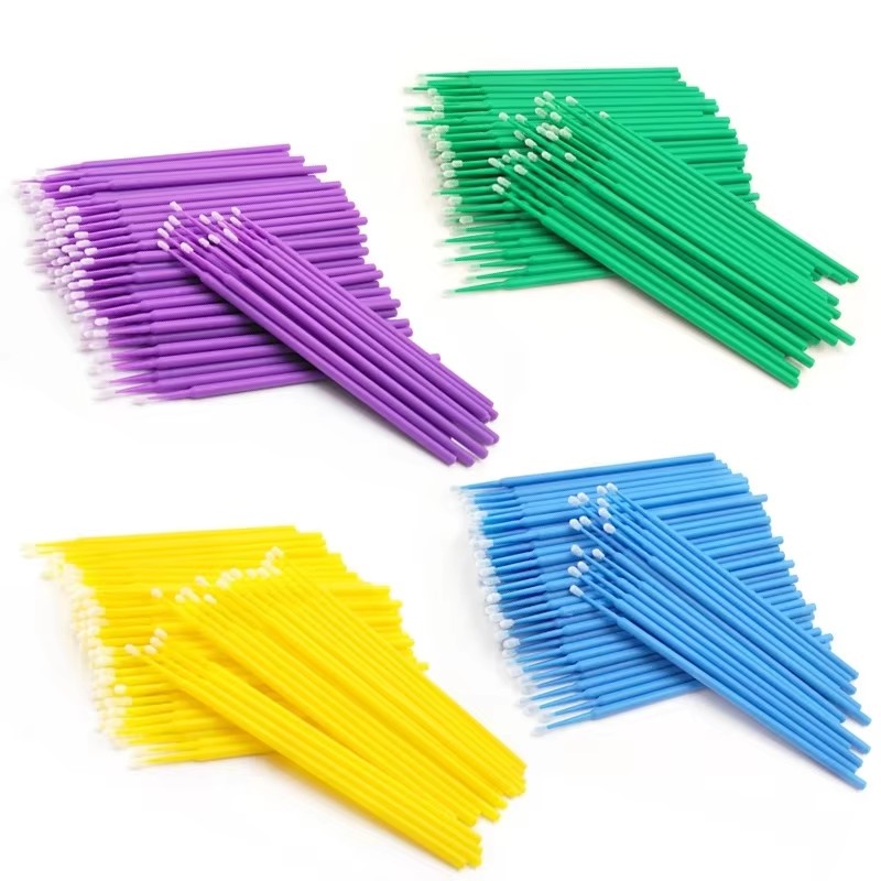 100 Pcs/bag Micro Makeup Brushes Eyelash Cleaning Brush Lash Extension Disposable Cotton Swab Applicators Individual Microbrush