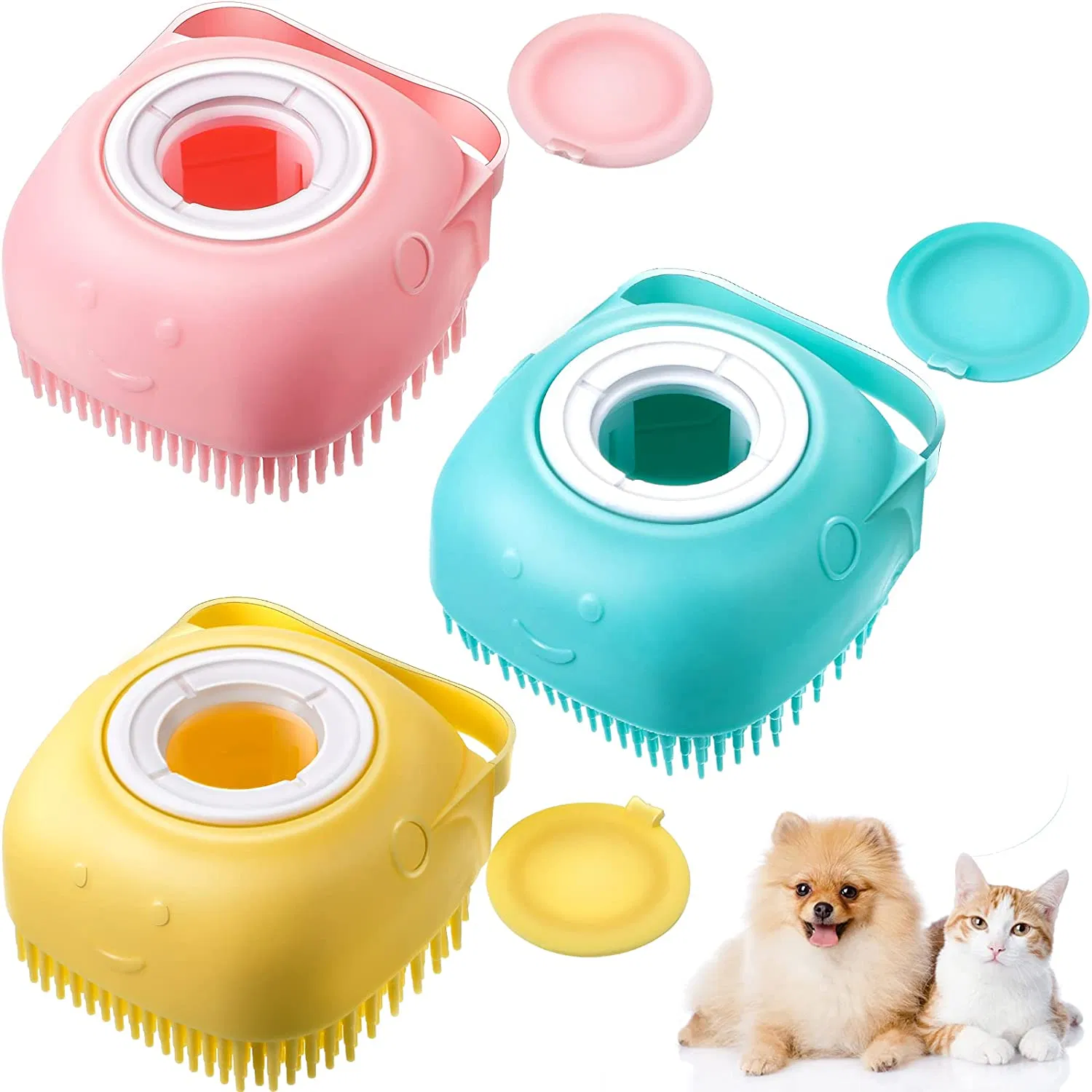 Custom Logo Kids Massage Hair Women Scalp Detangling Brush Silicone Shampoo Brush Pet Bath Brush