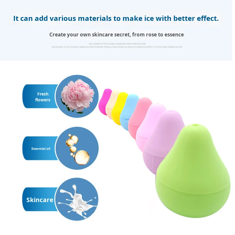Silicone Ice Compress Massage Beauty Tool Face Lift Face Body Ice Cube Tray-Mango Avocado Design
