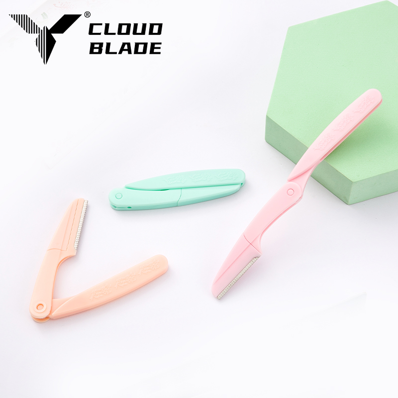 CLOUD Wholesale Stainless Steel Eyebrow Trimmer Mini Portable Facial Hair Remover for Women Men Professional Eyebrow Trimmer OEM