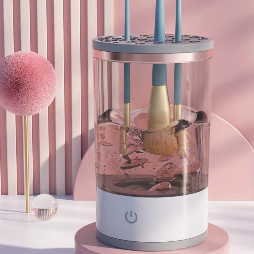 HEXUE Portable Automatic Make up Brush Cleaner and Dryer Device Spinning Makeup Brush Washer Electric Makeup Brush Cleaner