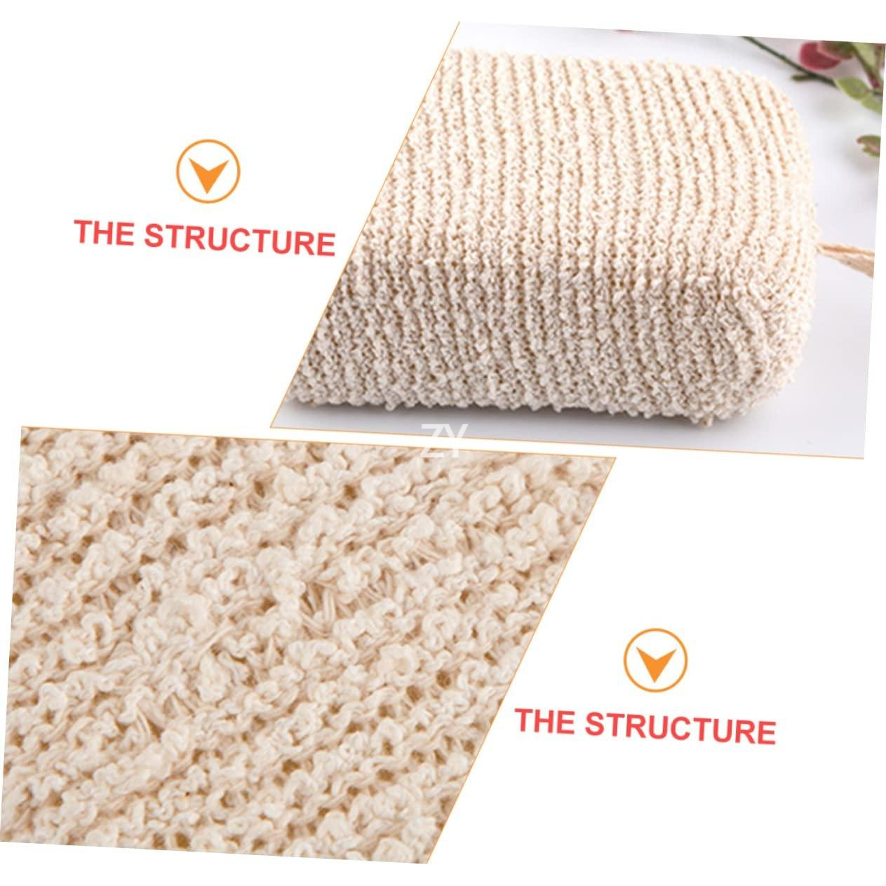 Eco Friendly Natural Bamboo Fiber Hemp Exfoliating Bath Sponge Modern ZY Brand High Quality Square for All Skin Types Home Hotel