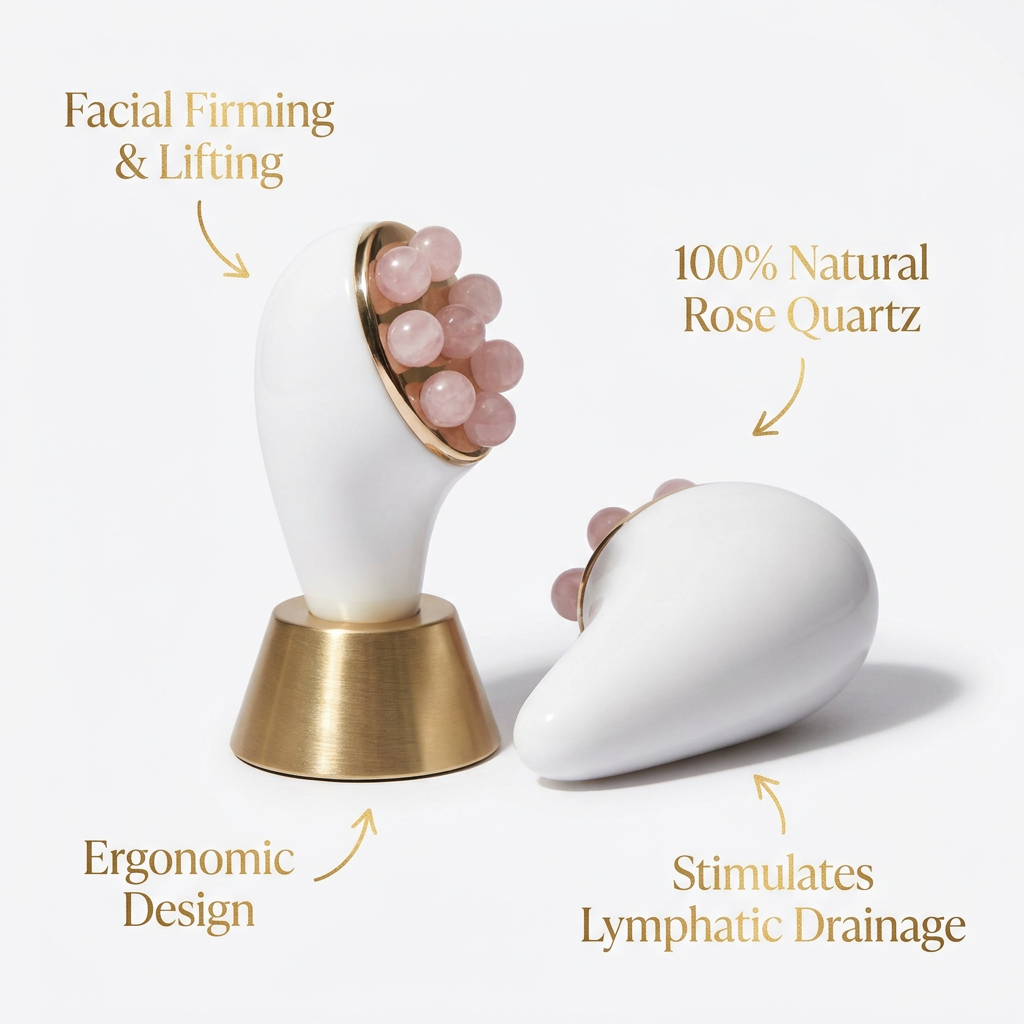New Design Nice Style Anti-Wrinkle Face Lifting Jade Facial Roller Rotatable Jade Ball Face Lymphatic Contour Body Massage Tool