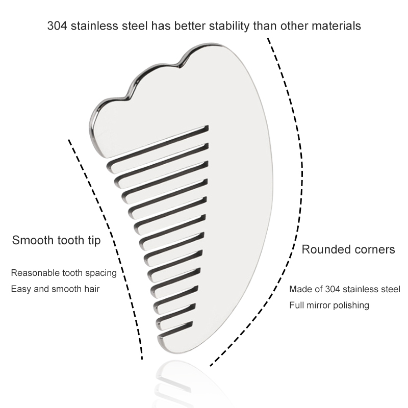 Custom Logo 304 Stainless Steel Facial Skin Care Guasha Beauty Tools Wholesale Remove Wrinkle Metal Face Gua Sha Massager