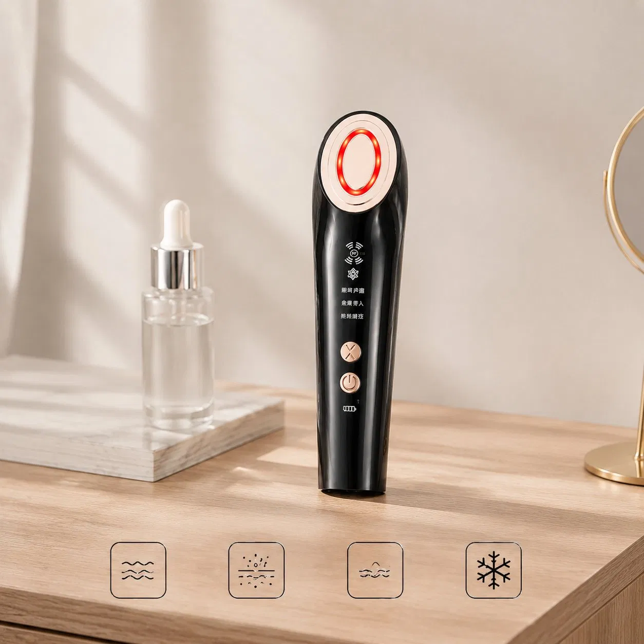 [Zsm] Portable Eye Firming Dark Circle Care Black Facial Beauty Device