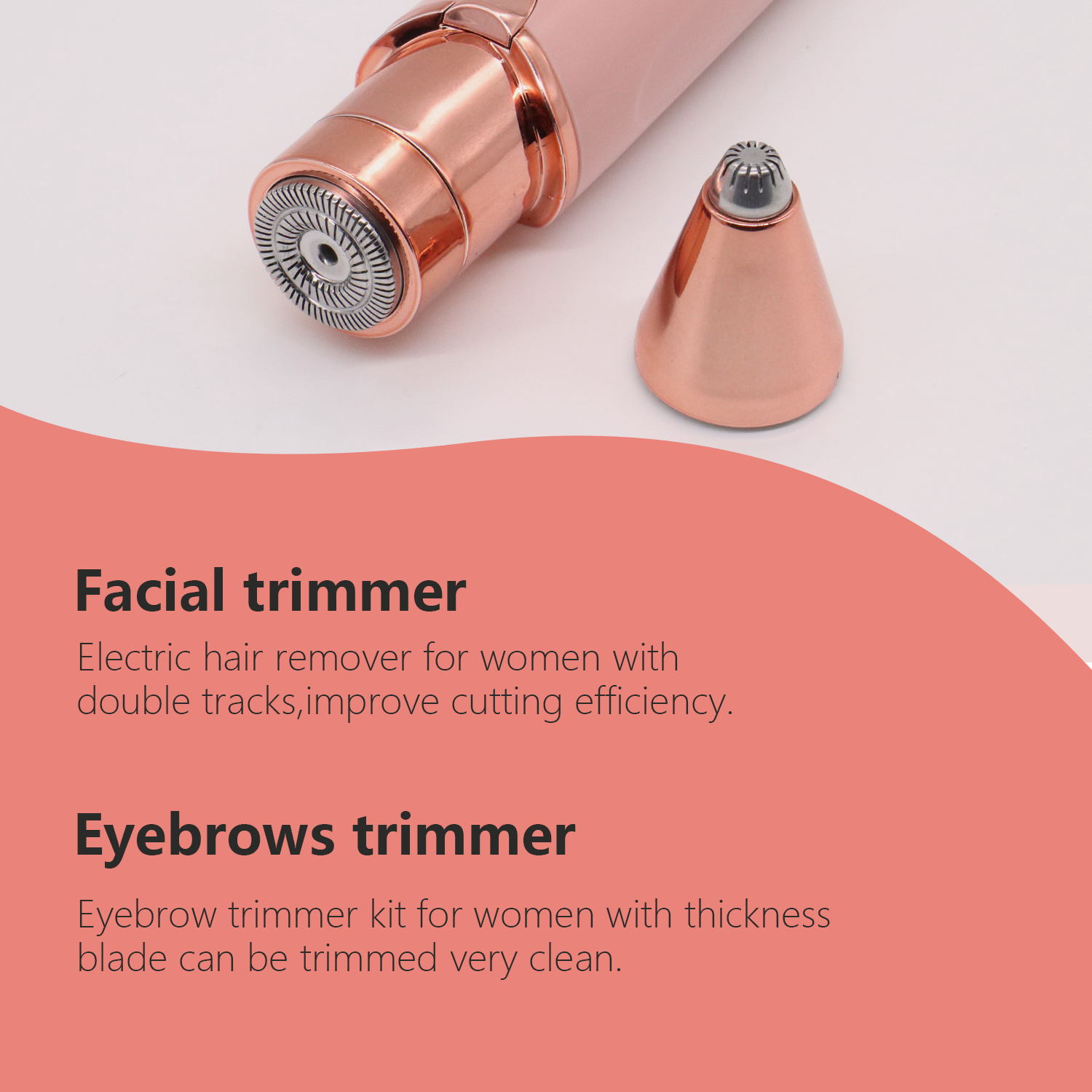 2 in 1 Lipstick Lady Trimmer Facial Hair Removal for Women Face &amp; Eyebrow Razor Painless Portable Woman Skin Care