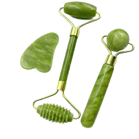 Droshipping Jade Roller for Face Gua Sha Facial Tools-Includes Real Jade Roller Natural Jade Stone Anti Aging Face Lift