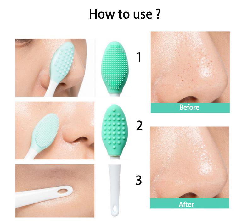 Beauty Skin Care Double-Sided Silicone Brush Blackhead Removal Exfoliating Nose Clean Lip Brush Tool Scrub Brush