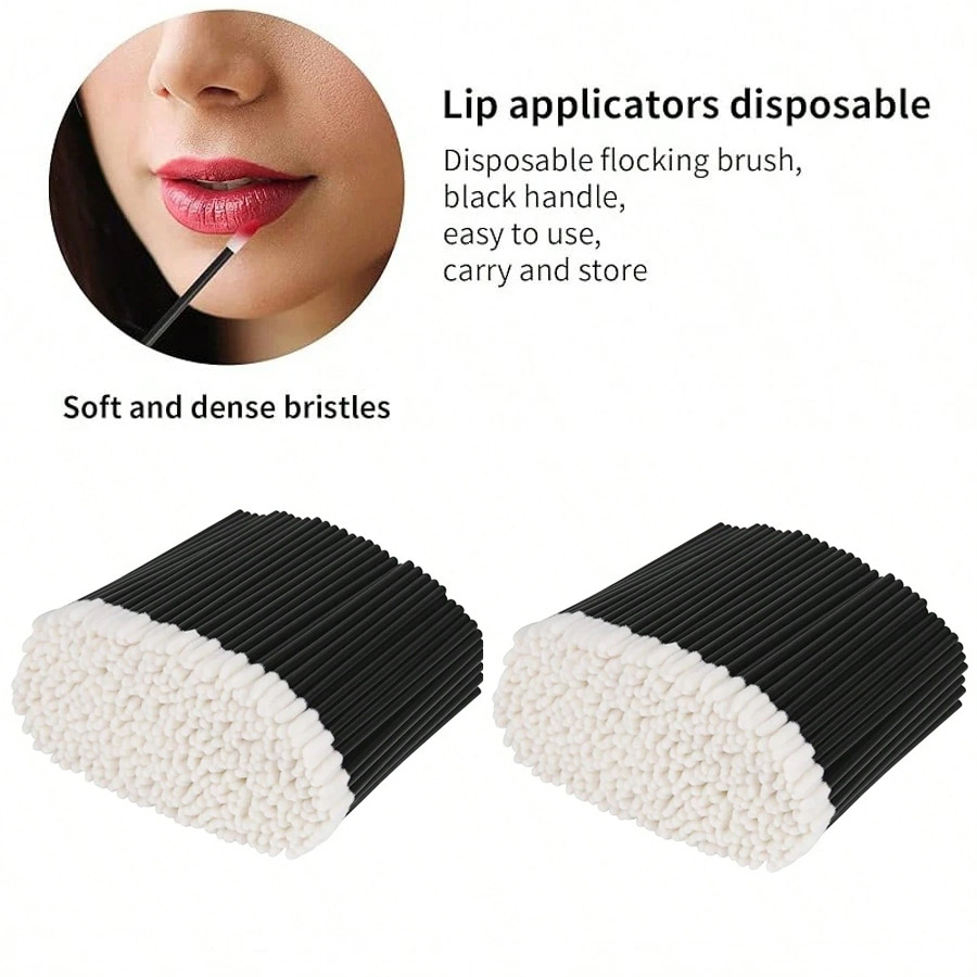 50pcs / Bag Disposable Lip Brush Transparent Lipstick Lip Gloss Stick Makeup Tool Portable Cleaning Brush Lip Gloss Applicator