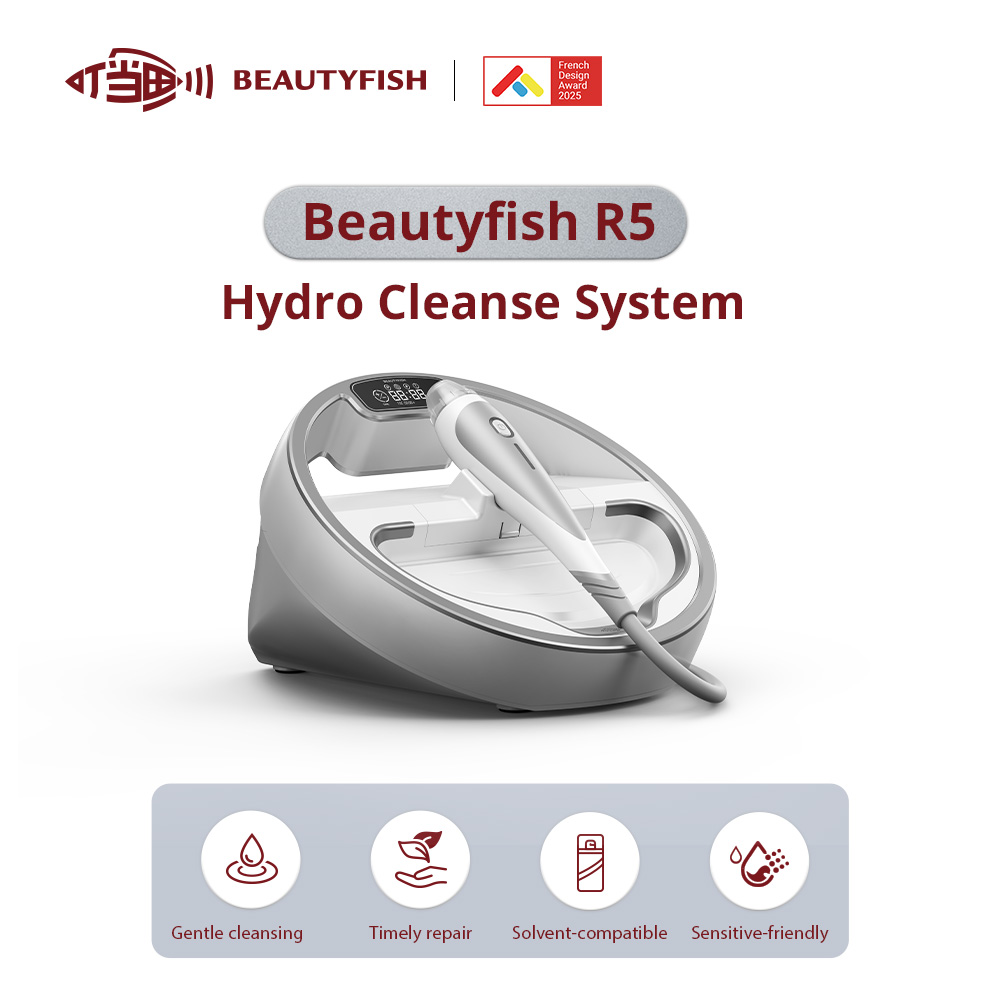 Beautyfish R5 Compact Facial Cleansing Tool Silicone Suction Water Flow Pore Cleaner Exfoliators Hydra Dermabrasion Technology