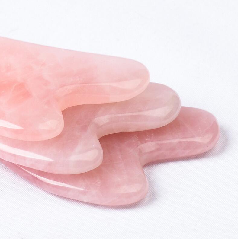 Factory Promotion Facial Massage Tools Mini Size 100% Natural Rose Quartz Gemstone Gua Sha for Anti Aging