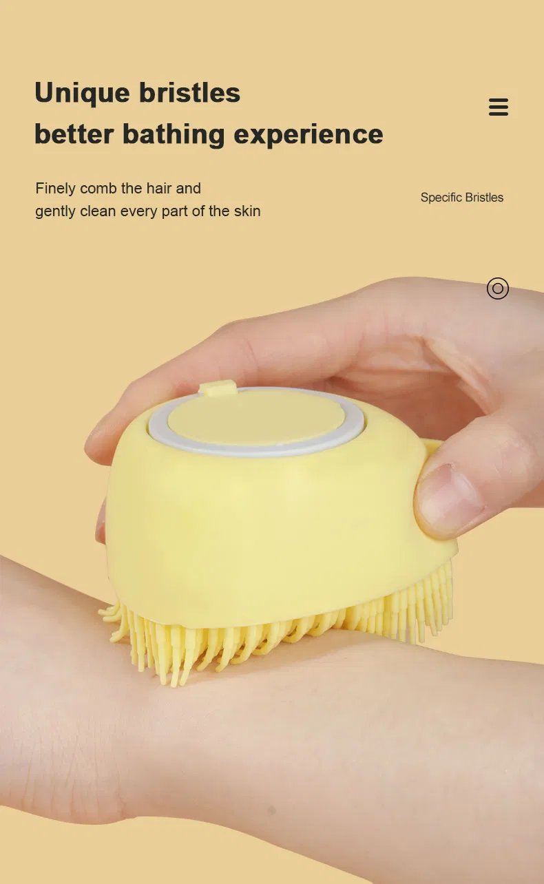 Custom Logo Kids Massage Hair Women Scalp Detangling Brush Silicone Shampoo Brush Pet Bath Brush
