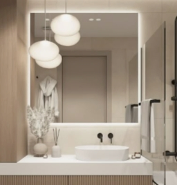Modern Makeup Mirror with LED Lighting for Effortless Application and Style for Spain France Germany
