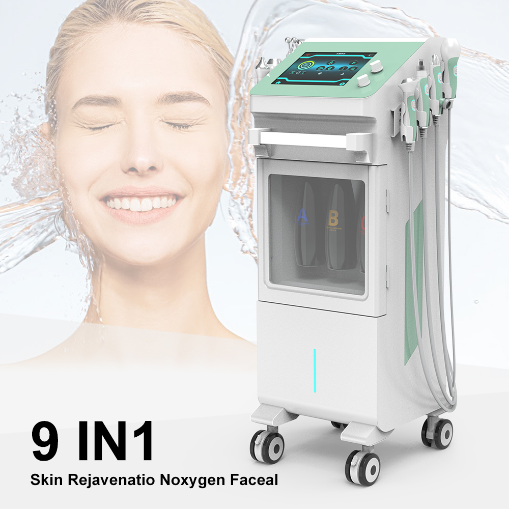 9 in 1 Hydro Dermabrasion Hydra Aqua Facial Cleansers Facial Machine Microcurrent Jet Peel Face Maskss Beauty Spa Equipment