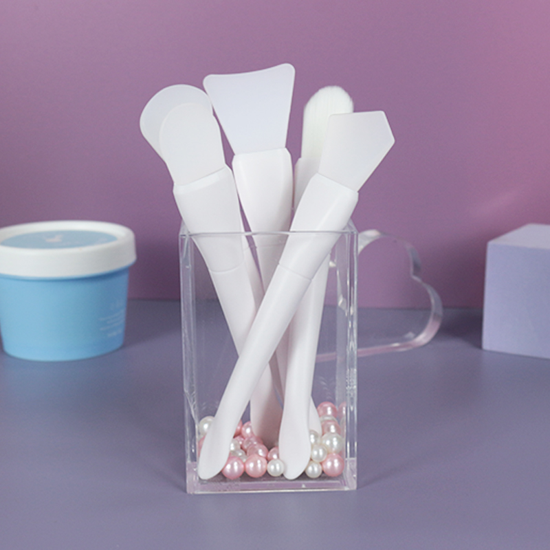 Cosmetic Tools Face Mask Brush Dual Sided Cosmetic Beauty Tool Silicone Facial Mask Brush With Cosmetic Spatula