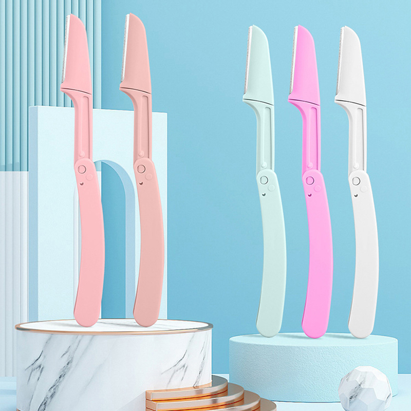 OEM 3pcs Stainless Steel Blade Face Eyebrow Shaving Razor Hair Clipper Blade Tweezers Threading Hair Removal Trimmer Tool 2 in 1