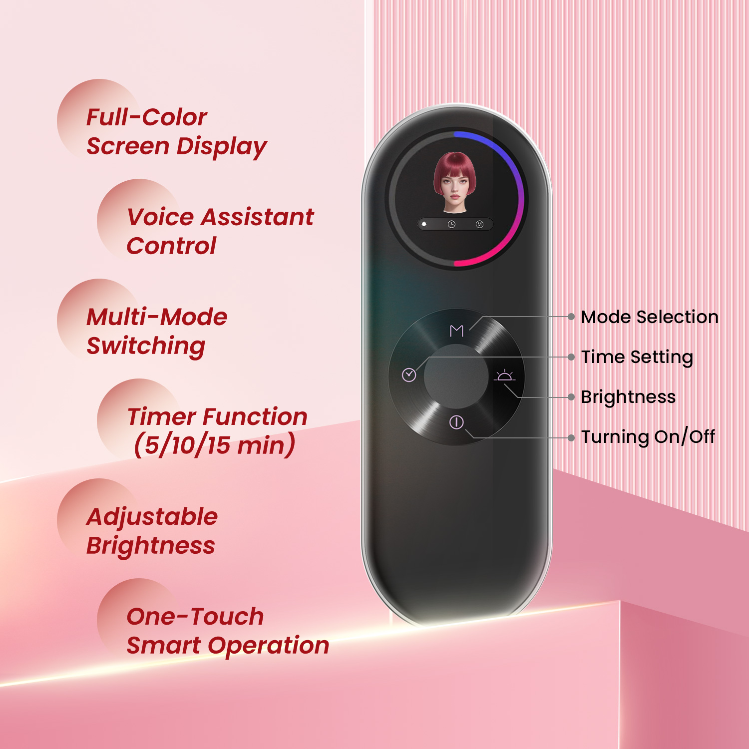 Ideatherapy 2026 New 3D LCD Remote NIR Laser 1064nm Deep Cleansing Beauty VoiceControl Face Care Red Light Therapy LED Face Mask