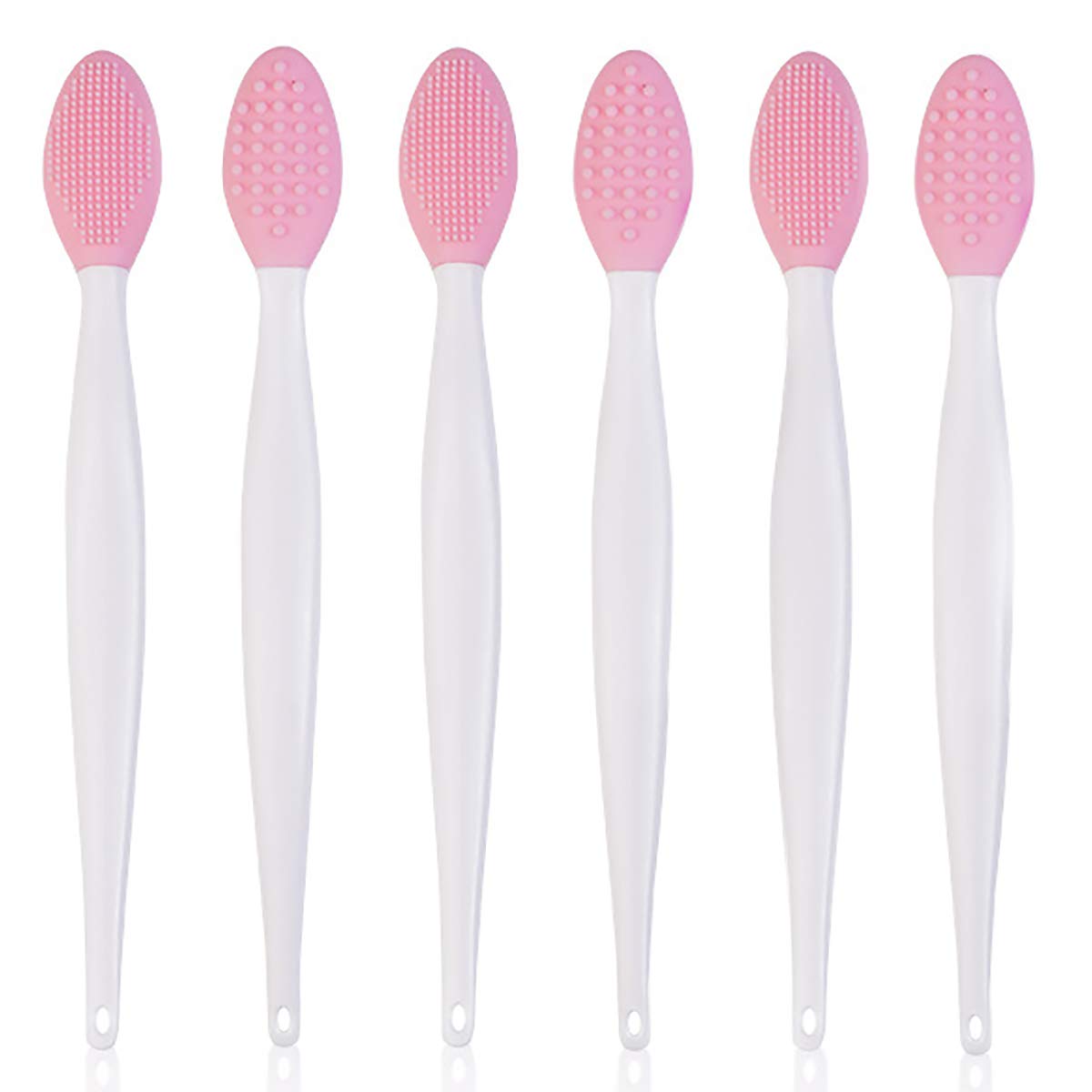 Custom Logo Exfoliating Lip Brush Nose Cleaning Brush Double Side Soft Silicone Lip Scrub Tool &amp; Nose Blackhead Remove Brush