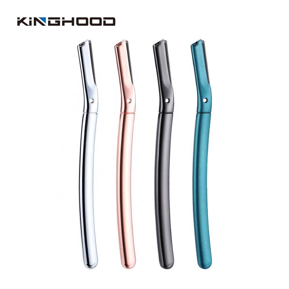 Custom Logo Eco Friendly Dermaplaning Tool Single Edge Blade Stainless Steel Eyebrow Shaver With Precision Cover