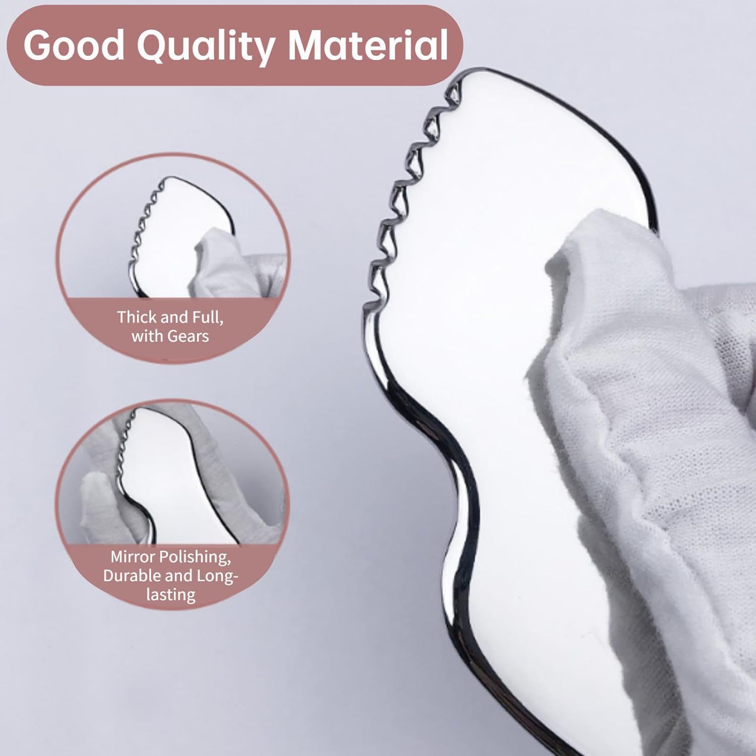 Hot Selling Stainless Steel Gua Sha Massage Tool Anti Puffiness Facial Lifting Tool OEM Custom
