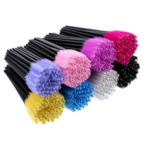 Portable Disposable Makeup Mascara Lash &amp; Eyebrow Brush Cleaner with Crystal Handle and Recycled Synthetic Bristles