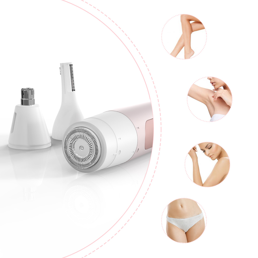 Pain-Free Electric Facial Hair and Eyebrow Trimmer Ladies Epilator for Nose Ear Face for Home or RV Use Battery Powered