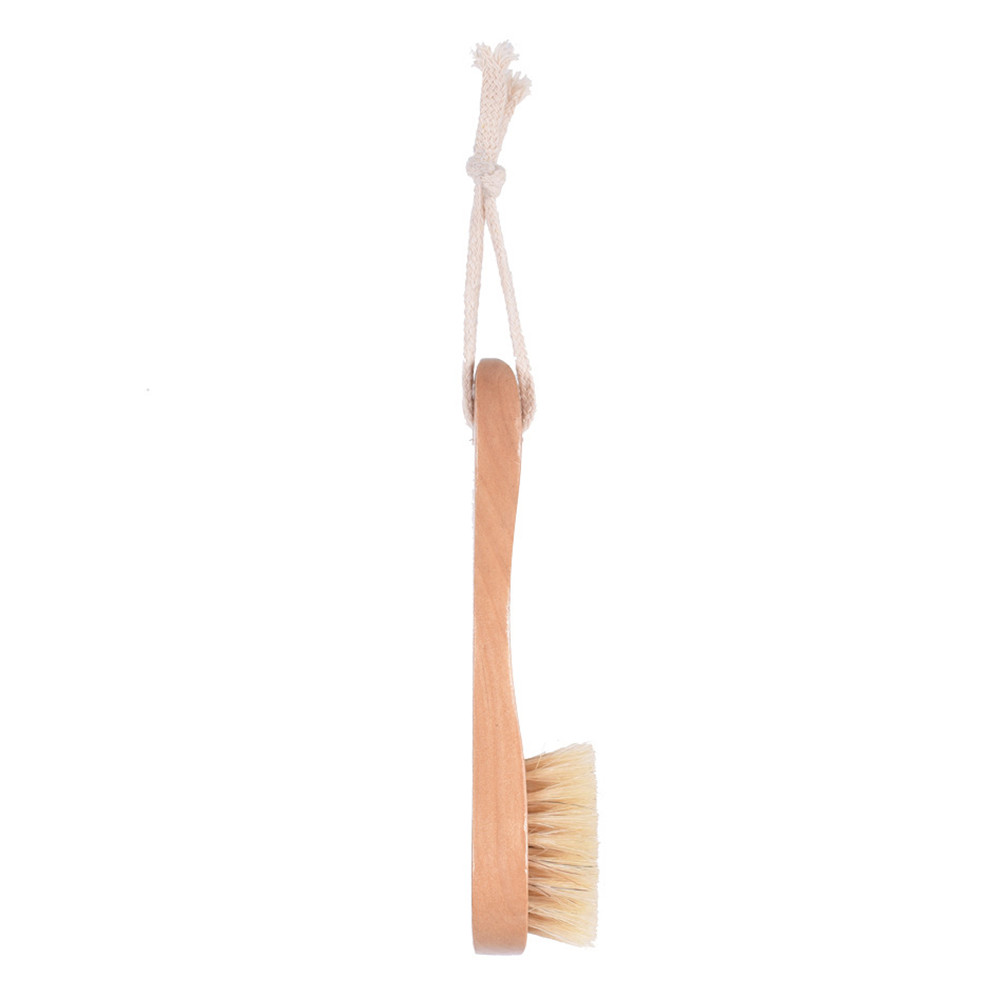 Natural Bristles Facial Cleaning Brush Exfoliating Face Brush with Wooden Handle