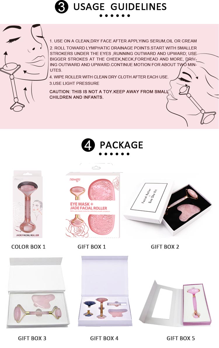 Mushroom Shape Rose Quartz Gua Sha Jade Eye Massage Facial Tool Face Lift Remove Wrinkles Massager