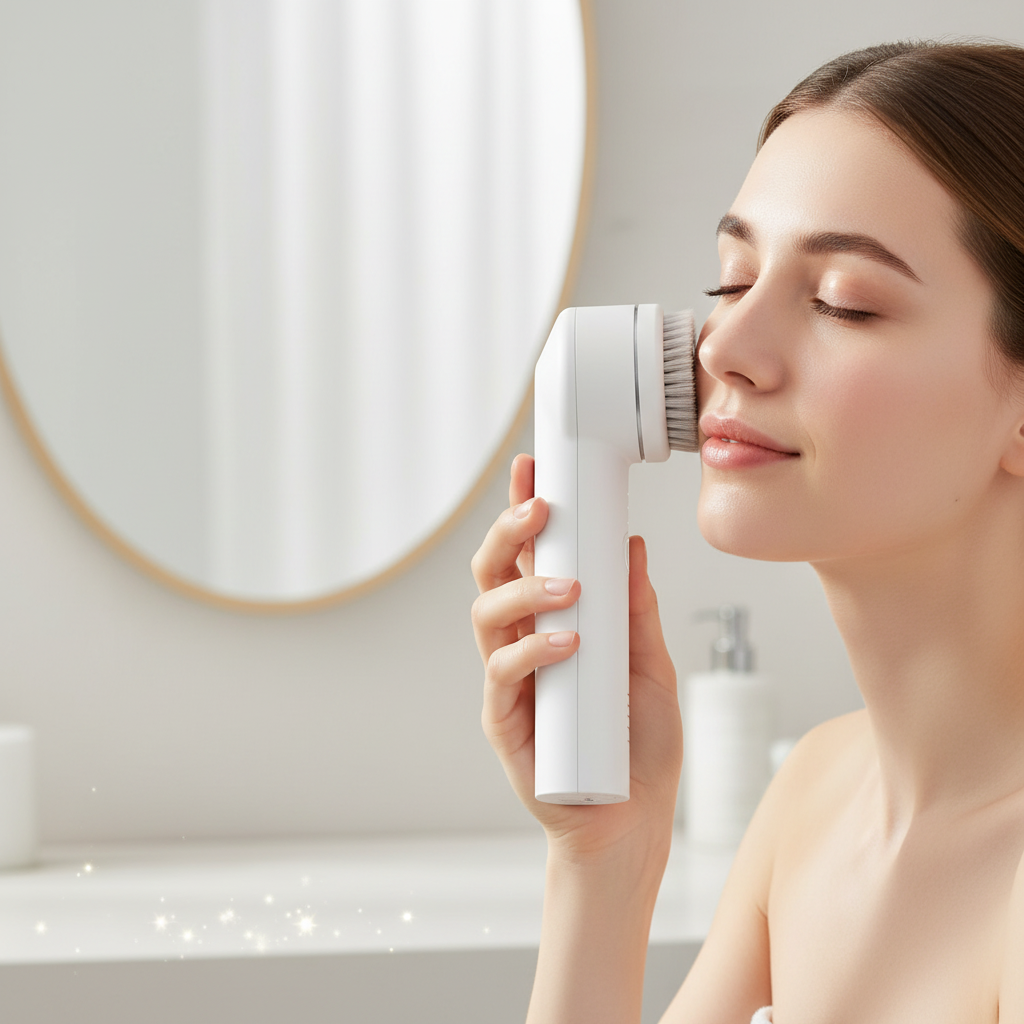 Portable Facial Exfoliator Electric Washing Face Machine Silicone Scrub Pore Cleanser Spin Facial Cleansing Brush