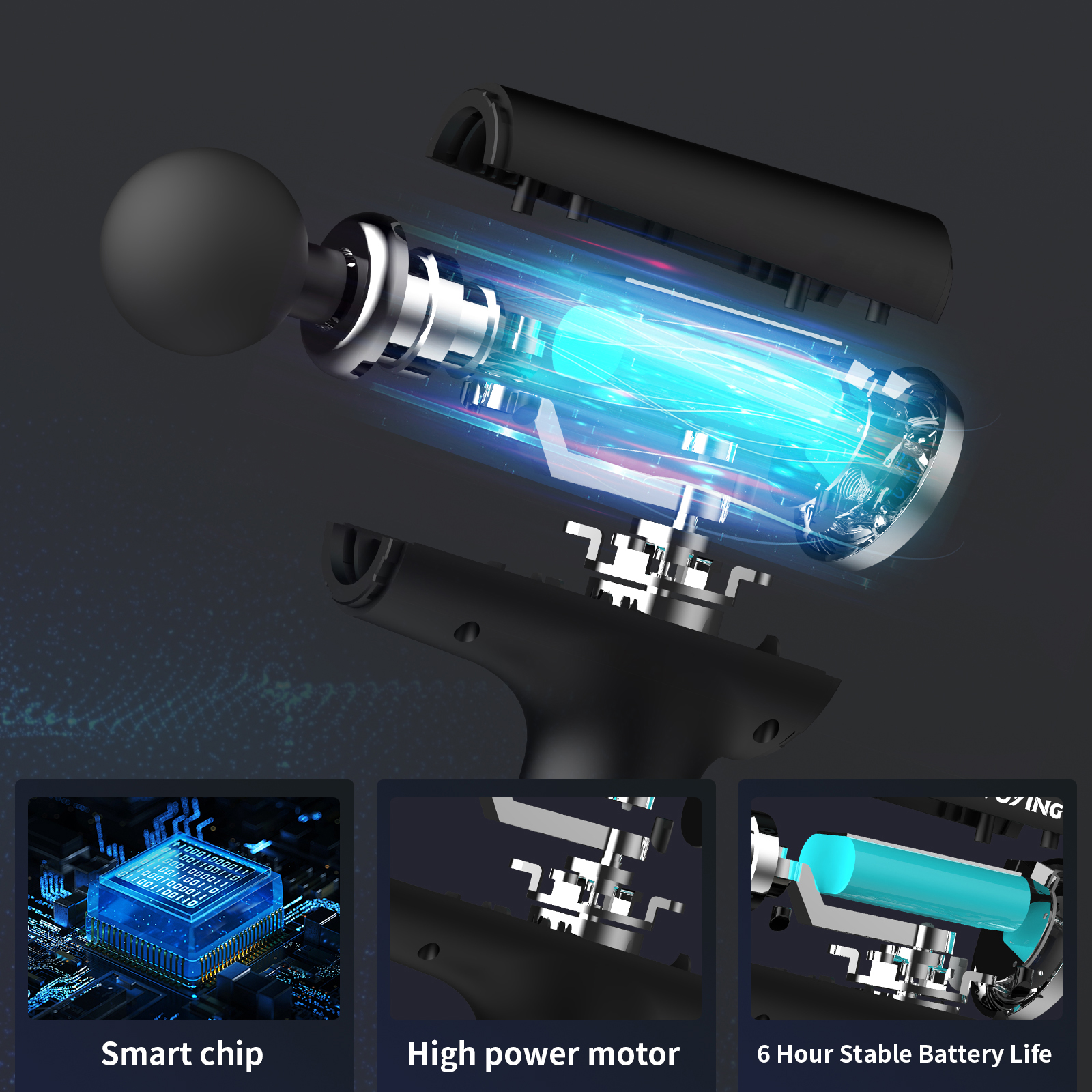 Yixuan Professional Handheld Metal Electric Muscle Machine Best Budget Facial Vibration Massage Portable Small Massage Gun