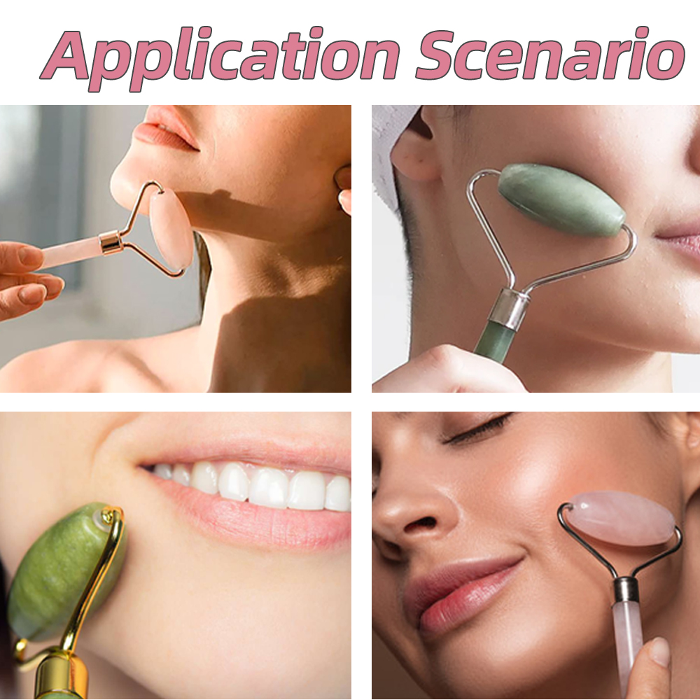 Gua Sha & Jade Roller Facial Tools Face Roller and Gua Sha Set for Puffiness Redness Reducing Skin Care Routine Self Care Gift