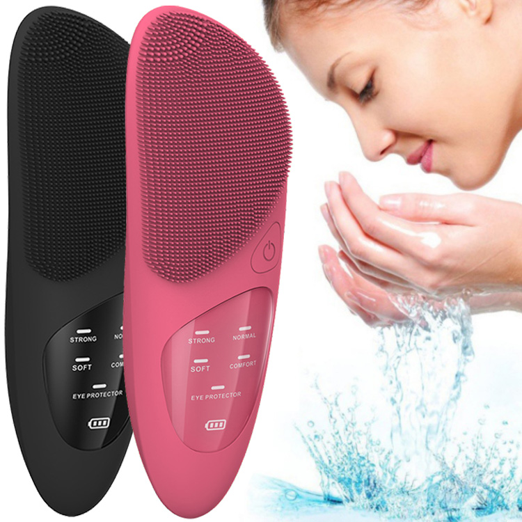 Beauty Rechargeable Hand Held Ultrasonic Silicone Face Scrubber with Exfoliators for Facial Cleansing