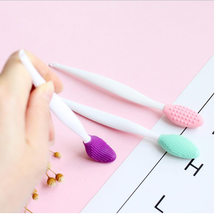 Beauty Skin Care Double-Sided Silicone Brush Blackhead Removal Exfoliating Nose Clean Lip Brush Tool Scrub Brush