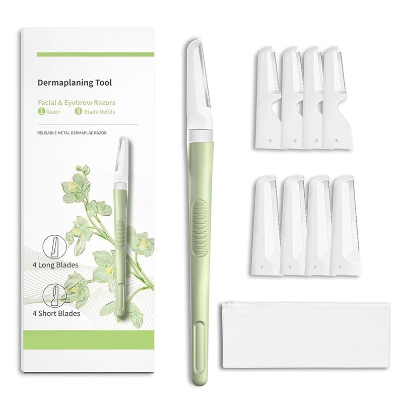 Best Quality Dermaplaning Blade Metal Handle Facial Razors Eyebrow Razor Trimmer