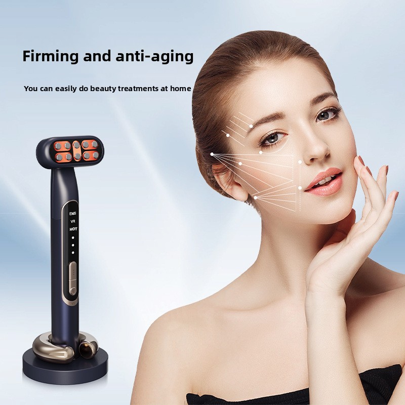 Electric Home Use Eye Massager with Vibration Heat Compress Colored Light Therapy for Dark Circles &amp; Puffy Bags (ABS Material)