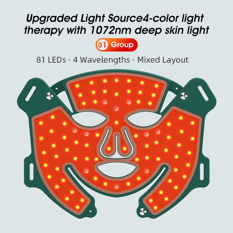 Redfy LED Facial Mask Comfortable Fit Adjustable Strap Device Portable Rechargeable Multi Spectrum Light Photon Therapy