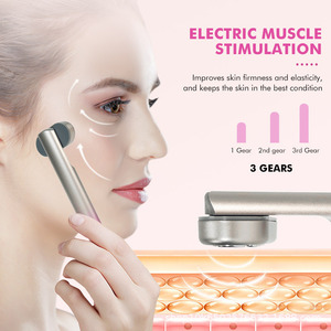 Hand Held Portable Wireless Beauty Eye Massager Rotating EMS Fairy Wand Dark Circles LED Light Therapy Waterproof Eye Bag Skin