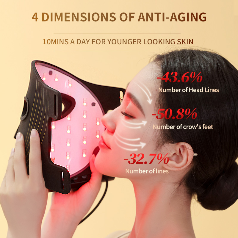Yanxer LED Beauty Device Home Ems Red Light Therapy Face Mask 4 Colors Anti Wrinkle Skin Rejuvenation Facial Mask
