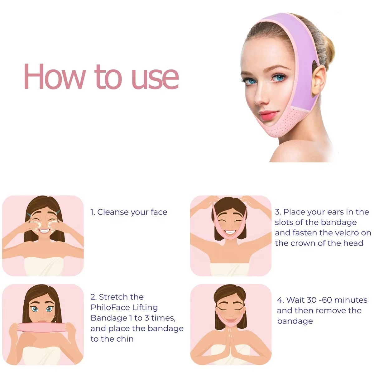 Rechargeable Heat Therapy Tool for Skin Smoothing and Brightening 3-Color LED Light Facial &amp; Neck Massager Face Strip