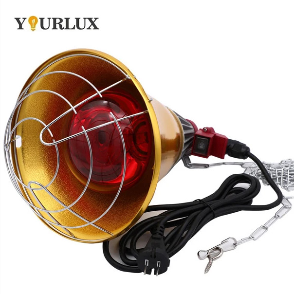 Yourlux 100W/300W Infrared Heating Lamp For Chicken And Pig Farms White Emitting Color Glass Body IR Lights