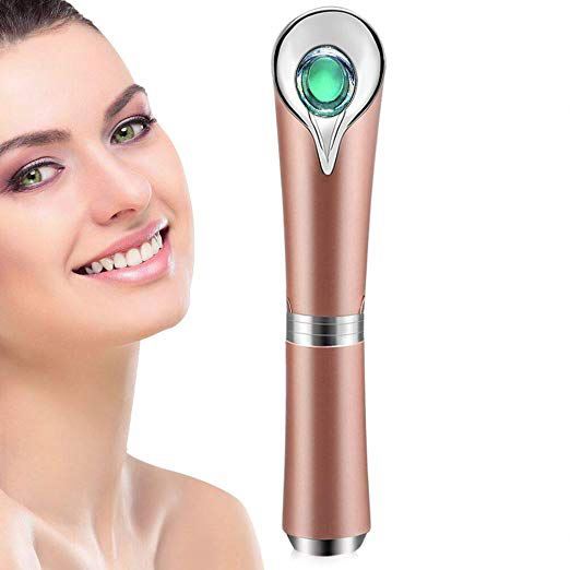 Mini LED Light Anti Aging Dark Circle Pen Stick Removal Wrinkle Face Rejuvenation Tool Electric Vibration Eye Massager Wand
