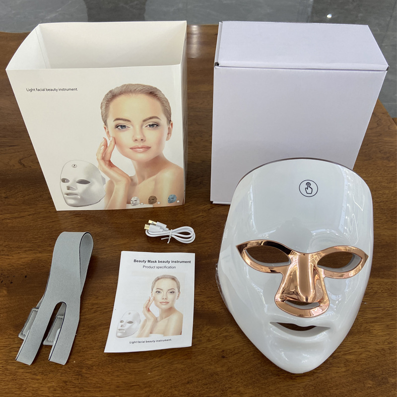 NQK OEM Portable 7-Color LED Beauty Mask Rechargeable Handheld Facial Device For Salon Spa Distributor Wholesale Supplier