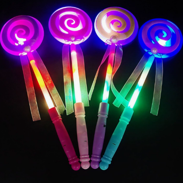 Customized LED Variable Frequency Light Lollipop Magic Rod Beauty Lollipop Flashing Party Stick Led Light Wand for Kids Toy Gift